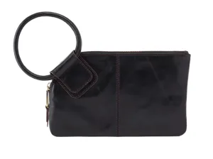 WOMEN'S HOBO SABLE WRISTLET | BLACK POLISHED LEATHER