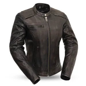 Women's Leather Motorcycle Jacket Trickster