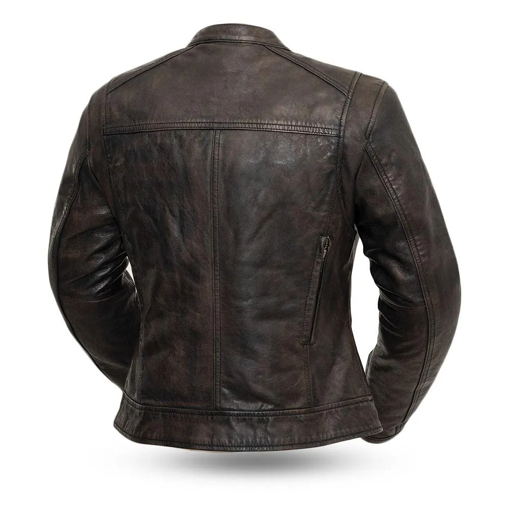 Women's Leather Motorcycle Jacket Trickster