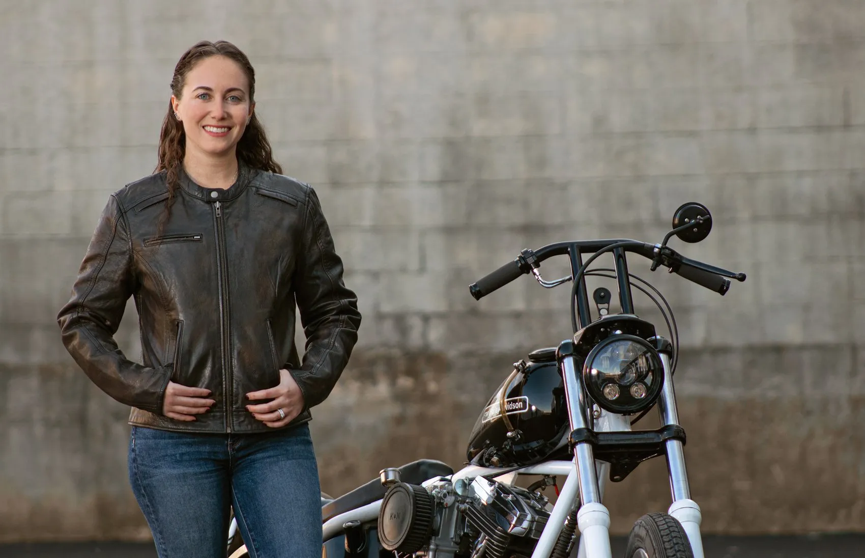 Women's Leather Motorcycle Jacket Trickster