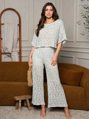 WOMEN'S SHORT SLEEVE TOP & PANTS DETAILED 2PC. SET
