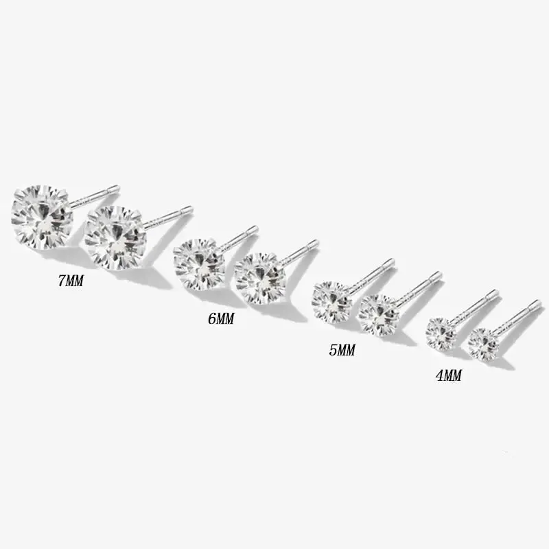 Y2K 925 Sterling Silver Stud Earrings for Elegant Style