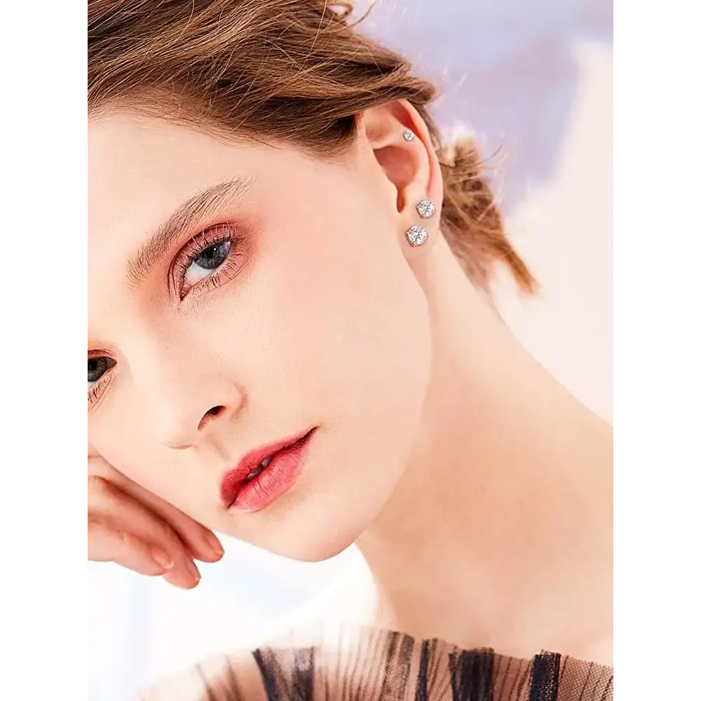 Y2K 925 Sterling Silver Stud Earrings for Elegant Style