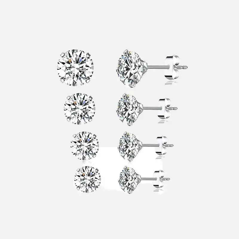 Y2K 925 Sterling Silver Stud Earrings for Elegant Style