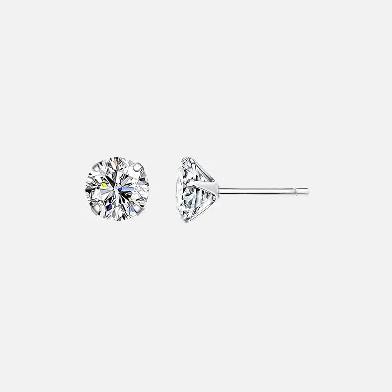 Y2K 925 Sterling Silver Stud Earrings for Elegant Style
