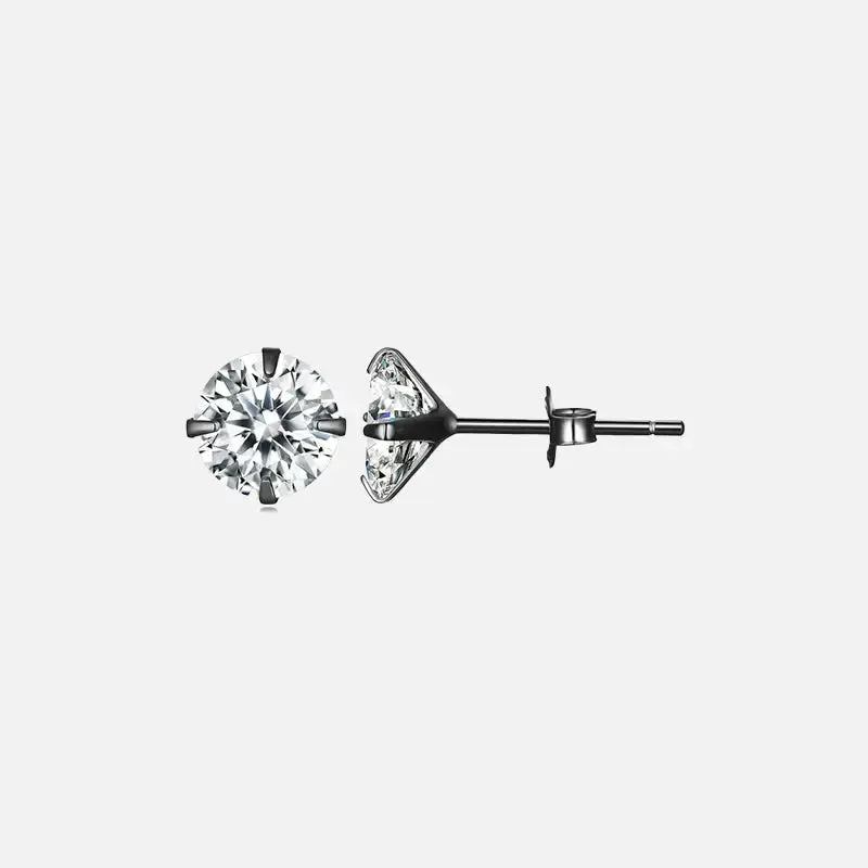 Y2K 925 Sterling Silver Stud Earrings for Elegant Style