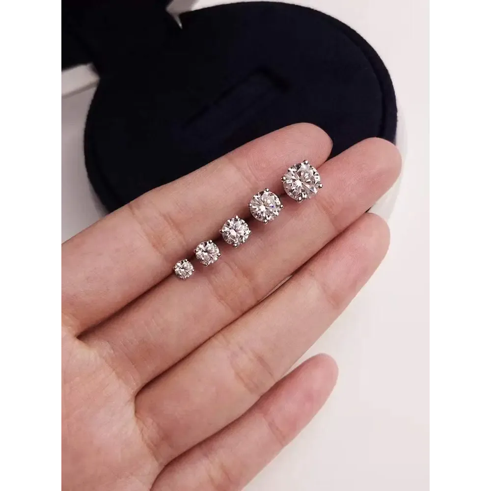 Y2K 925 Sterling Silver Stud Earrings for Elegant Style