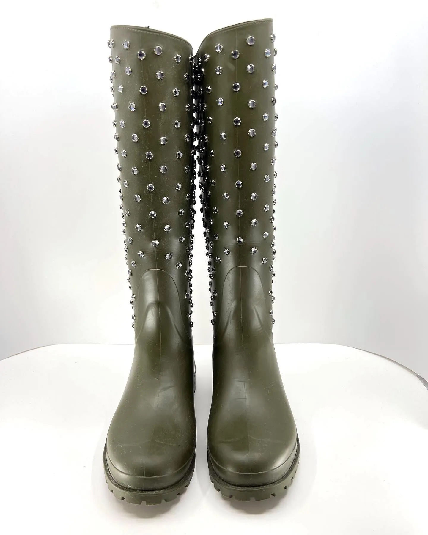 YSL SAINT LAURENT CRYSTAL FESTIVAL RAIN BOOTS