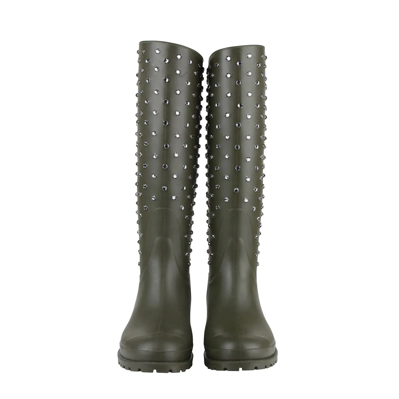 YSL SAINT LAURENT CRYSTAL FESTIVAL RAIN BOOTS