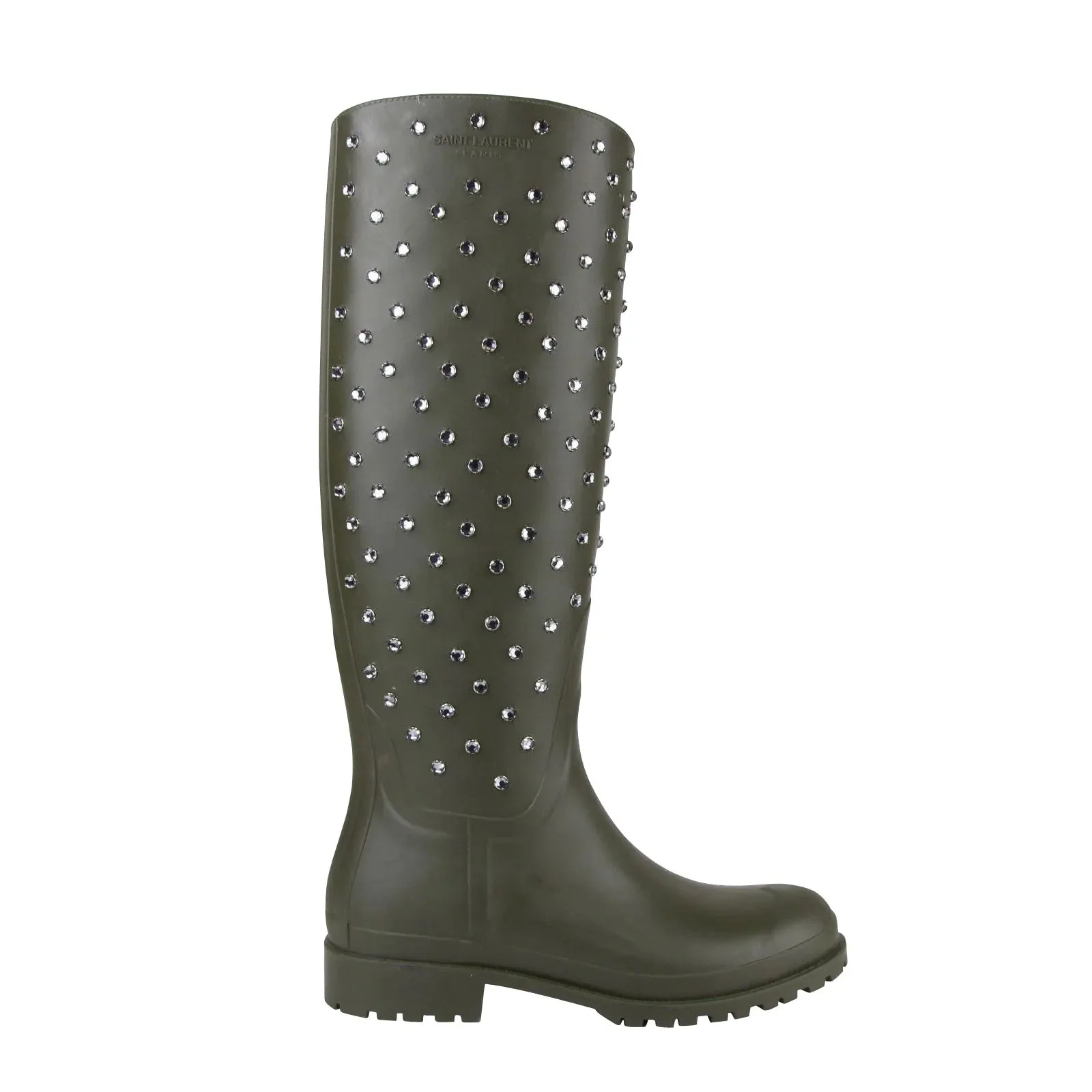 YSL SAINT LAURENT CRYSTAL FESTIVAL RAIN BOOTS