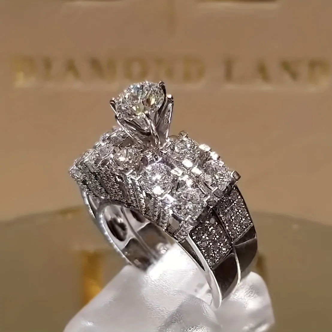 Zircon Birthstone Rings Set for Engagement Party Men Women
